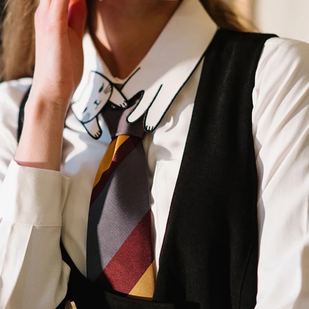 NWT MISS PATINA Hogwarts Slim Stripped Tie Machine Washable